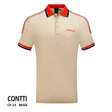 CONTTI Men's Cotton Contrast Striped Logo Polo Shirt - Contti