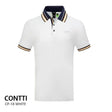 CONTTI Men's Cotton Contrast Striped Logo Polo Shirt - Contti