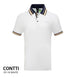 CONTTI Men's Cotton Contrast Striped Logo Polo Shirt - Contti