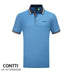 CONTTI Men's Cotton Striped Detail Logo Polo Shirt - Contti