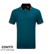 CONTTI Men's Cotton Striped Logo Polo Shirt - Contti