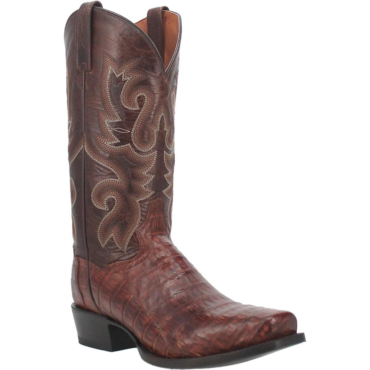 Dan Post Men s Bayou Genuine Caiman Belly Square Toe Boots Brass CaballoBronco