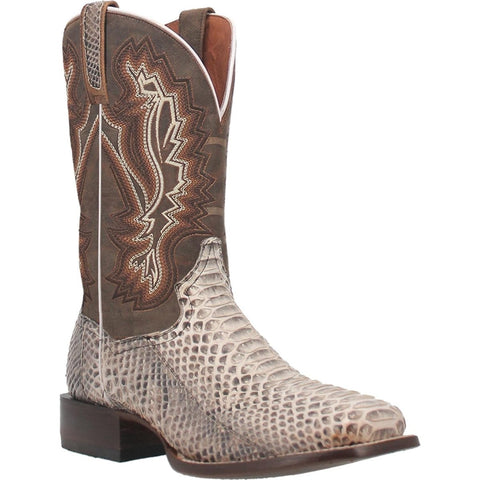 Dan Post Men's Brutus Python Snakeskin Square Toe Boots Natural