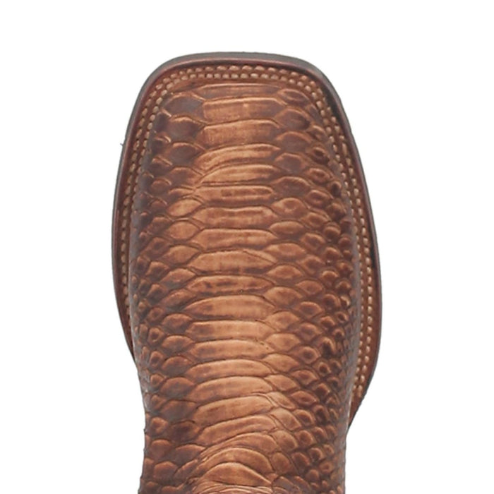 Dan Post Men's KA Python Print Leather Square Toe Boots - Brown - Dan Post Boots