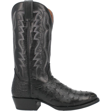 Dan Post Men's Tempe Full Quill Ostrich Round Toe Boots - Black - Dan Post Boots