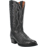 Dan Post Men's Tempe Full Quill Ostrich Round Toe Boots - Black - Dan Post Boots