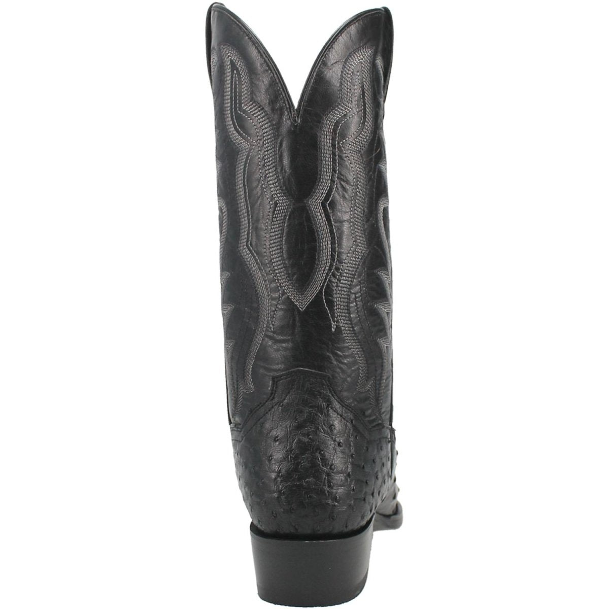 Dan Post Men's Tempe Full Quill Ostrich Round Toe Boots - Black - Dan Post Boots