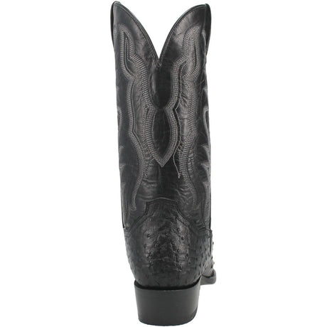 Dan Post Men's Tempe Full Quill Ostrich Round Toe Boots - Black - Dan Post Boots