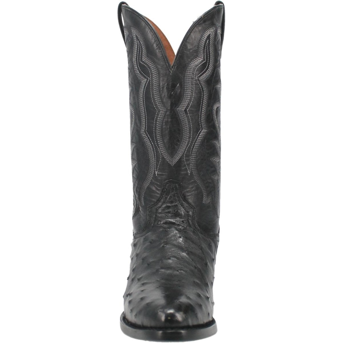 Dan Post Men's Tempe Full Quill Ostrich Round Toe Boots - Black - Dan Post Boots