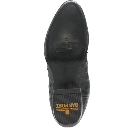 Dan Post Men's Tempe Full Quill Ostrich Round Toe Boots - Black - Dan Post Boots