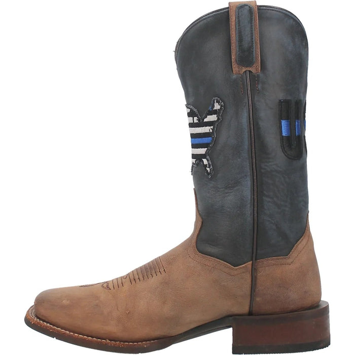 Dan Post Men's Thin Blue Line Genuine Leather Square Toe Boots - Sand - Dan Post Boots