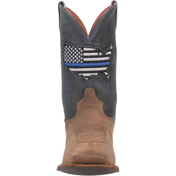 Dan Post Men's Thin Blue Line Genuine Leather Square Toe Boots - Sand - Dan Post Boots