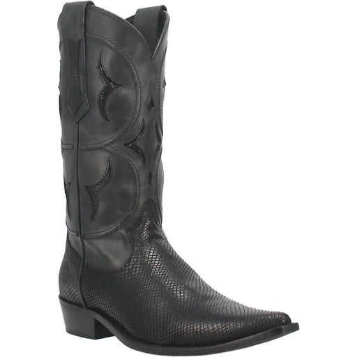 Dingo Men's Dodge City Lizard Print Leather Snip Toe Boots - Black - Dan Post Boots