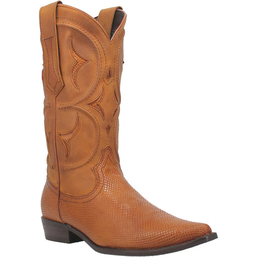Dingo Men's Dodge City Lizard Print Leather Snip Toe Boots - Tan - Dan Post Boots