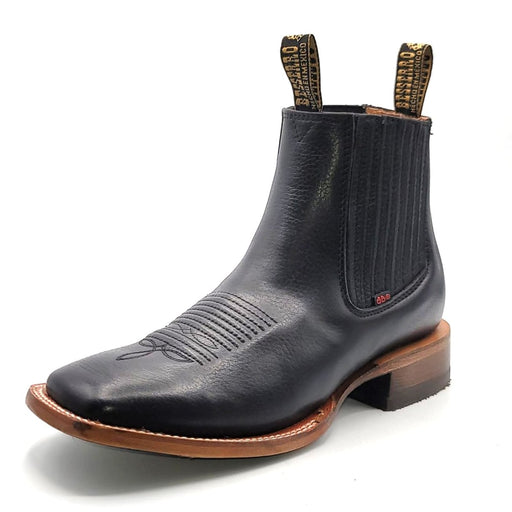 El Besserro Men's Ankle Boots Square Toe Black 6438 - Hooch Boots