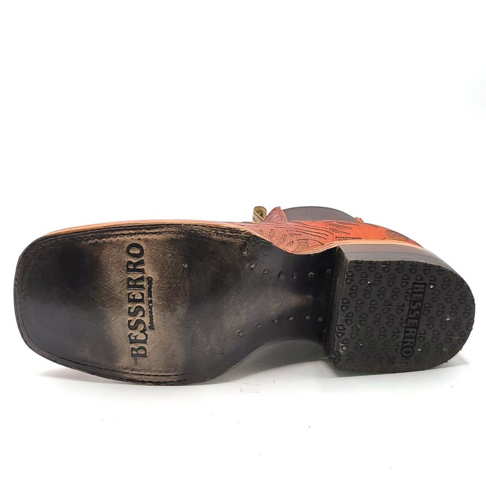 El Besserro Women's Petatillo and Handtooled Square Toe Ankle Boots - Hooch Boots