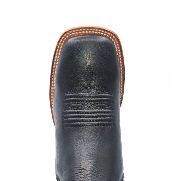 El Besserro Women's Square Toe Leather Ankle Boots Black - Hooch Boots