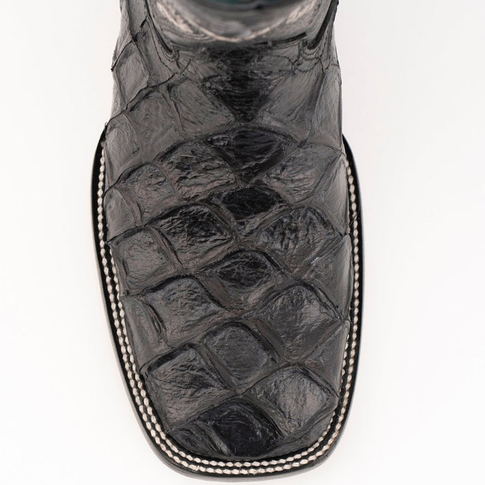 Ferrini Bronco Men's Print Pirarucu Fish Boots Handcrafted Black - Ferrini Boots