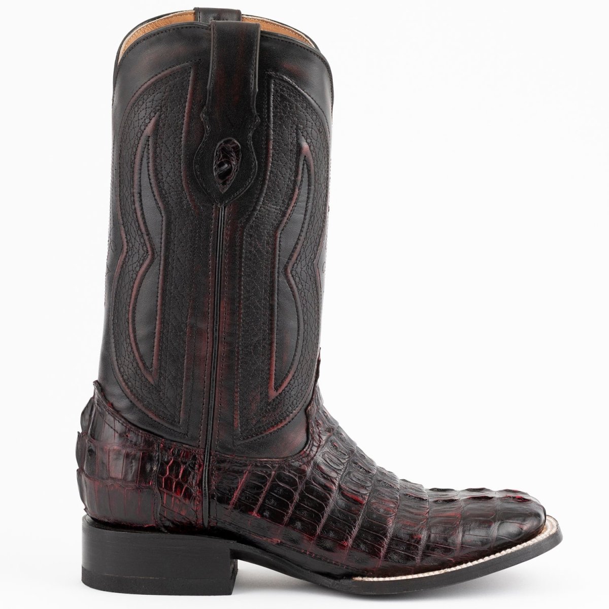 Ferrini Men's Dakota Hornback Caiman Boots Square Toe Black