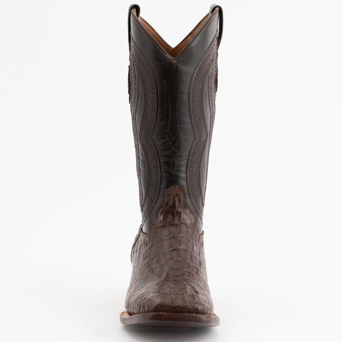 Ferrini Men's Dakota Hornback Caiman Boots - Square Toe Handcrafted Brown - Ferrini Boots
