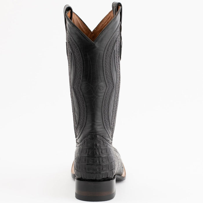 Ferrini Men's Dakota Hornback Caiman Western Boots - Square Toe Handcrafted Black - Ferrini Boots
