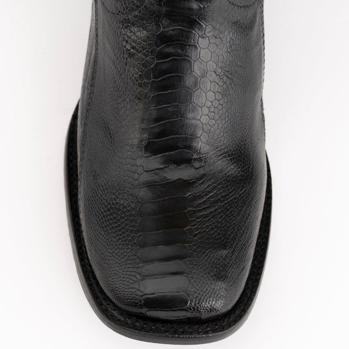 Ferrini Men's Nash Ostrich Leg Boots Handcrafted - Black - Ferrini Boots