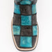 Ferrini Men's Patchwork Square Toe Boots Handcrafted - Black/Teal - Ferrini Boots