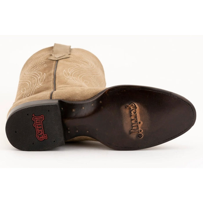 Ferrini Men's Roughrider Round Toe Boots Handcrafted - Taupe - Ferrini Boots