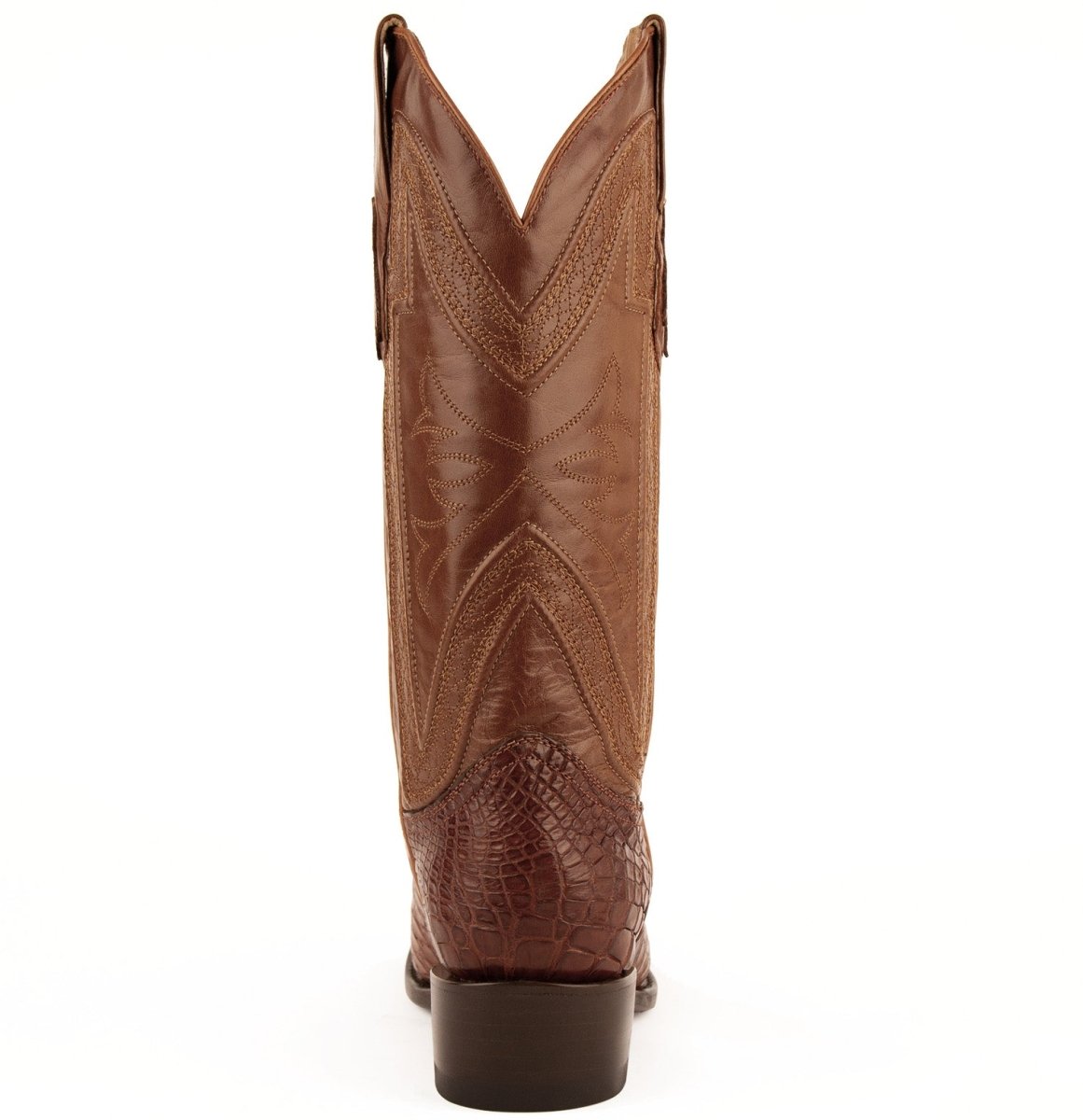 Ferrini Men's Stallion Alligator Belly Boots Narrow Square Toe Cognac ...