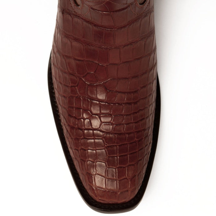 Ferrini Men's Stallion Alligator Belly Boots Narrow Square Toe Handcrafted Cognac 1077102 - Ferrini Boots