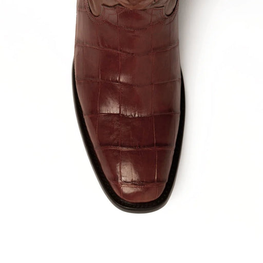 Ferrini Men's Stallion Alligator Belly Boots Narrow Square Toe Handcrafted Cognac - Ferrini Boots