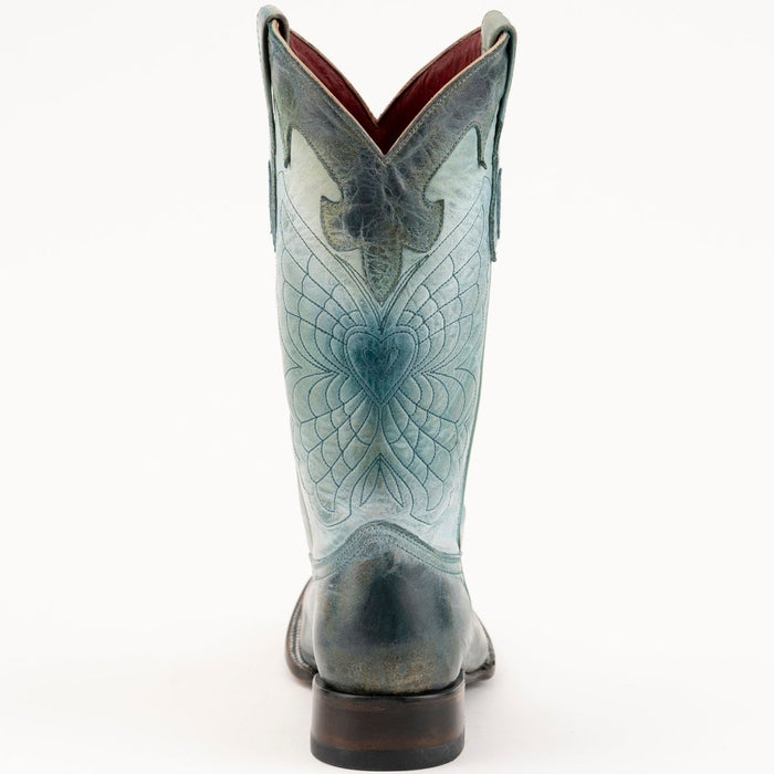 Ferrini Women's Glacier Narrow Square Toe Boots Handcrafted - Teal - Ferrini Boots