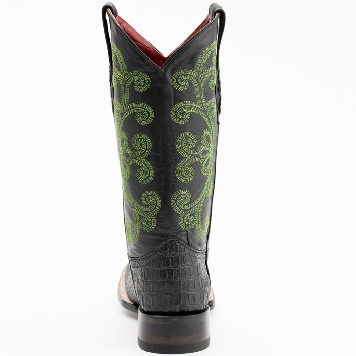 Ferrini Women's Stampede Square Toe Boots Crocodile Print - Black - Ferrini Boots