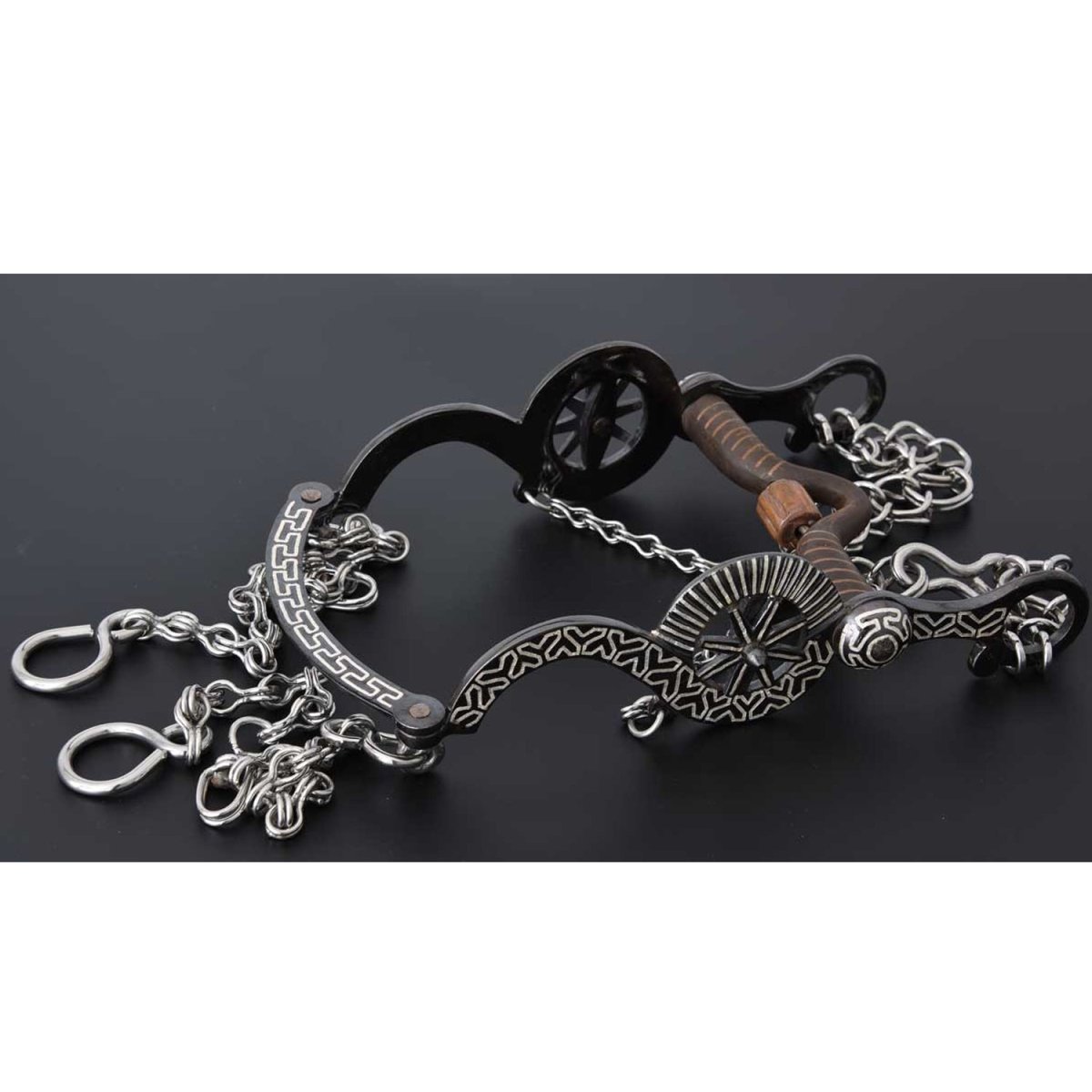 Freno Fino para Caballo Estilo Aniguo Color Negro WD-1185 - White Diamonds Boots