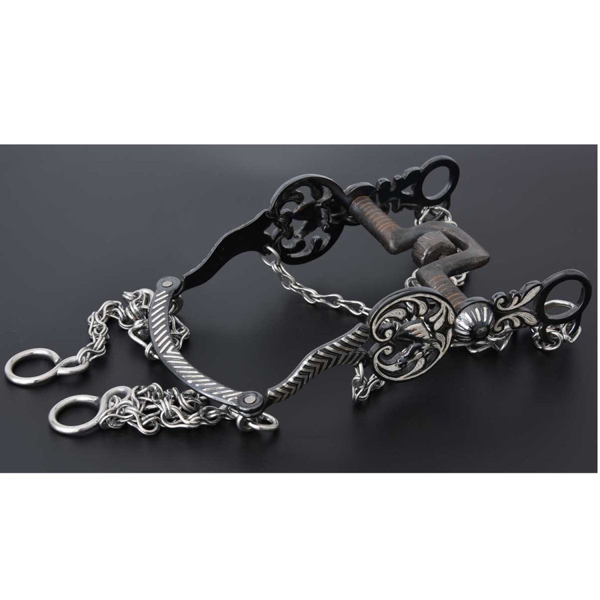 Freno Fino para Caballo Estilo Antiguo Color Negro WD-1195 - White Diamonds Boots