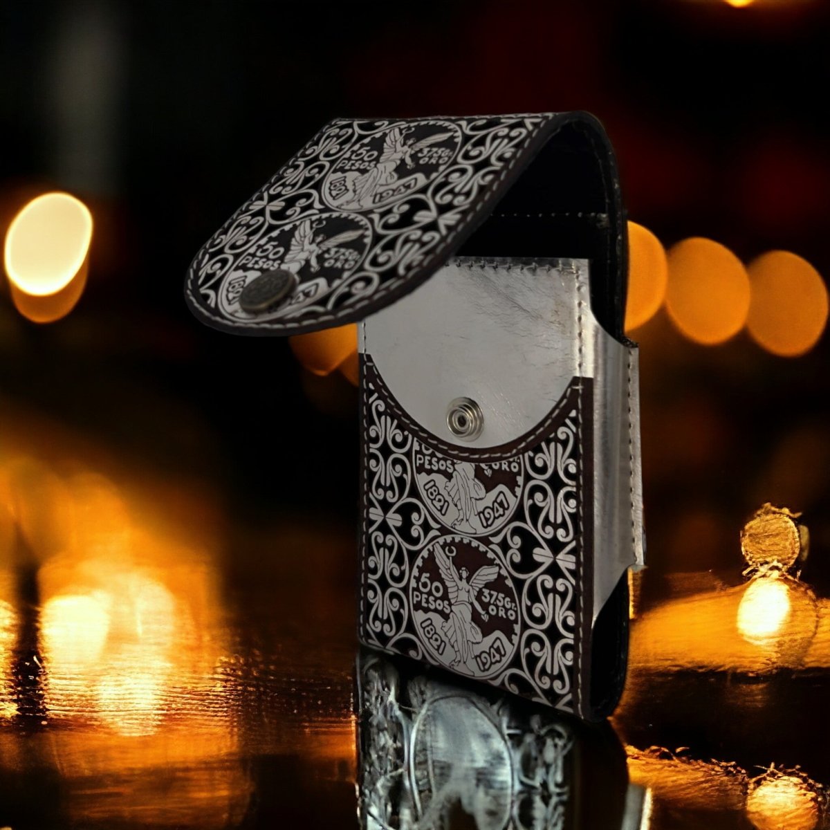 Funda para Smartphone de Cuero Corte Laser Original Centenario Plata - Los Altos Boots