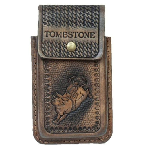 Funda para Smartphone Tombstone de Cuero Original Cafe Claro con Toro - Tombstone