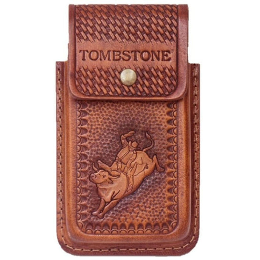 Funda para Smartphone Tombstone de Cuero Original Cognac con Toro - Tombstone