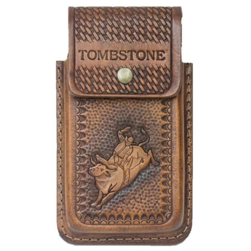 Funda para Smartphone Tombstone de Cuero Original Miel con Toro - Tombstone