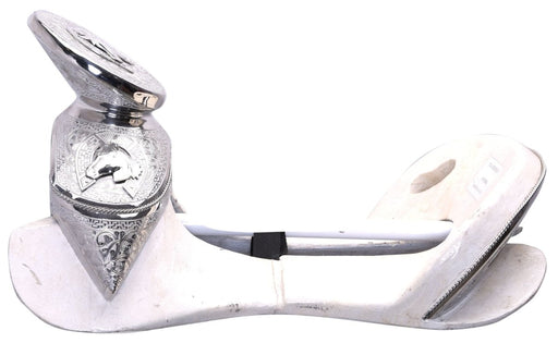 Fuste Charro para Montura de Acero con Placas Color Blanco WD-1057 - caballobronco.com