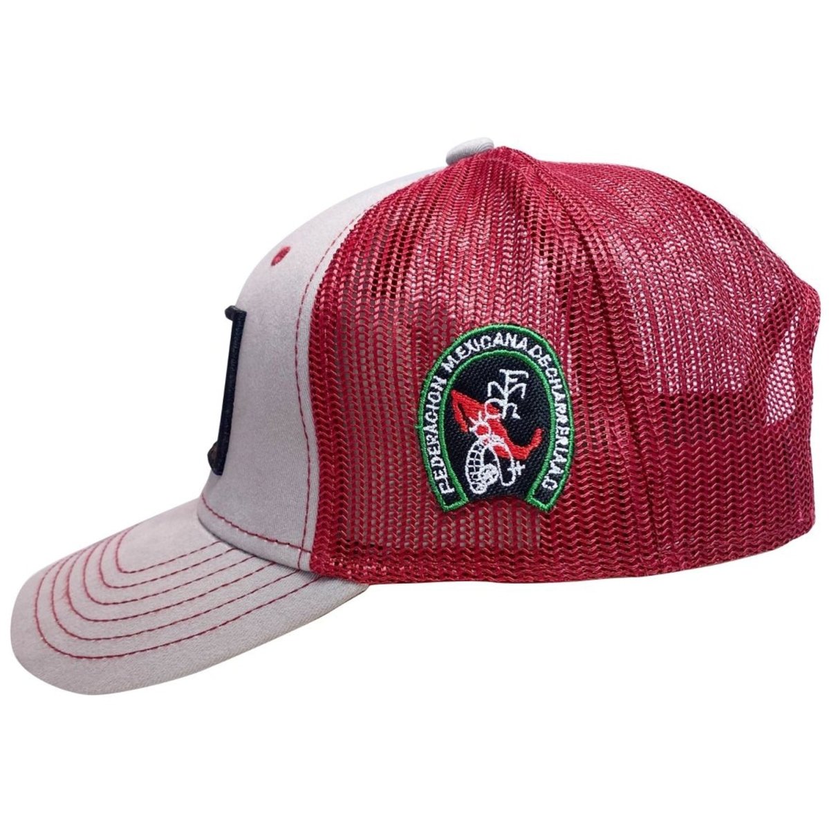 Gorra Charra con Bordado de Caballo Color Gris con Vino WD-1762 - White Diamonds Boots
