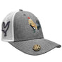 Gorra Charra con Bordado de Gallo Color Gris con Blanco WD-1759 - White Diamonds Boots