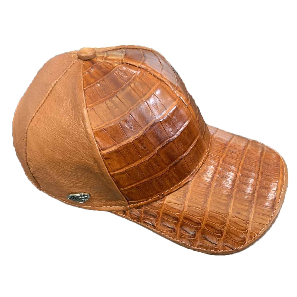 Gorra o Cachucha de Cocodrilo Caimán Color Cognac WD-1731 - White Diamonds