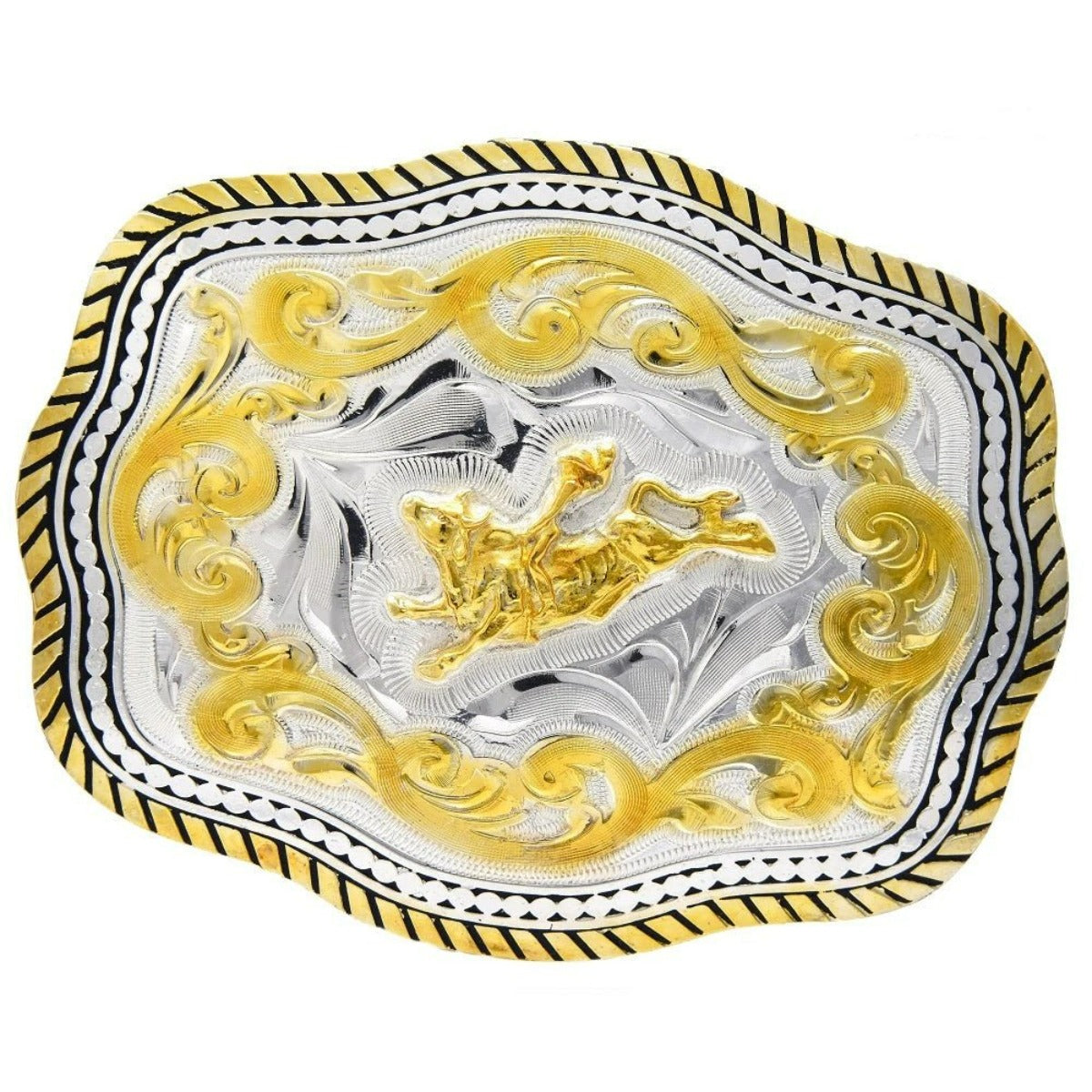 Cowboy Buckle with Fine Alpaca Bull Riding IMP-21124