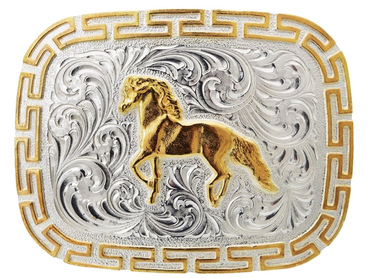 Hebilla Vaquera para Cinto de Caballo Color Oro WD-1304 - White Diamonds