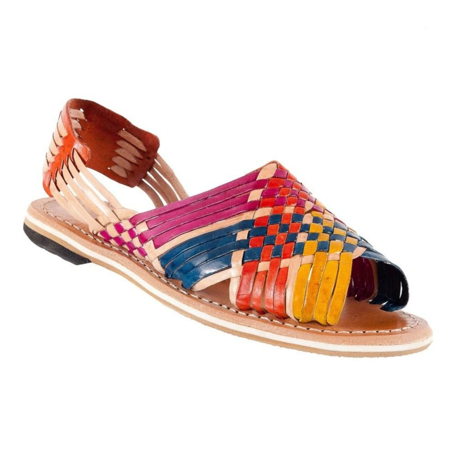 Multicolored Handmade Leather Huarache for Women – - Main Image