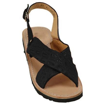 Huaraches de Cocodrilo Caiman Original Color Negro - caballobronco.com