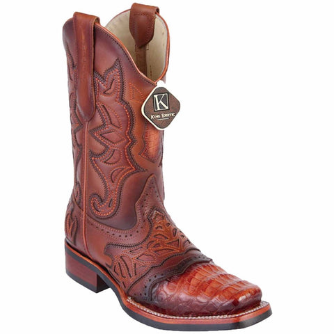 King ranch whiskey caiman belly boots. Honey Caiman Belly Leather Boots With 3D Lightweight Sole  main image 4