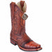 King Exotic Men's Caiman Belly Square Toe Boots with Saddle - Cognac 48118203 - King Exotic Boots