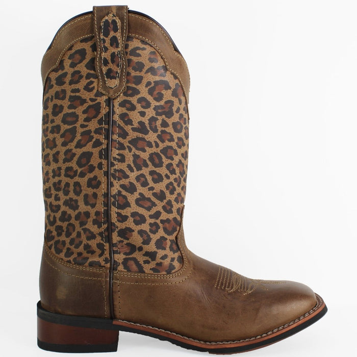 Laredo by Dan Post Women's Leather Leopard Print Square Toe Boots